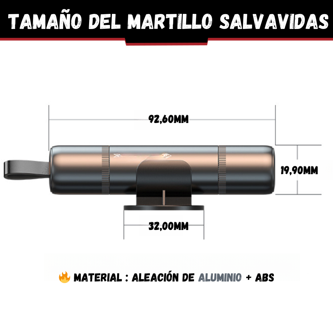 Martillo de emergencia para coche + Alarma disuasoria